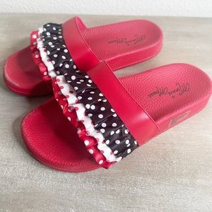 Minnie Mouse Disneyland Polka Dot Slipper Slides